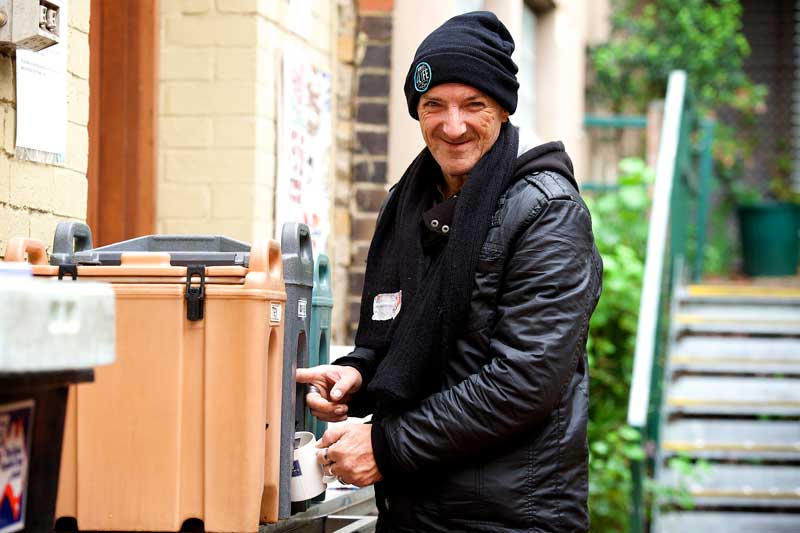 Man experiencing homelessness